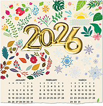 Seasons Icons Foil Calendar Card C2990U-AAA